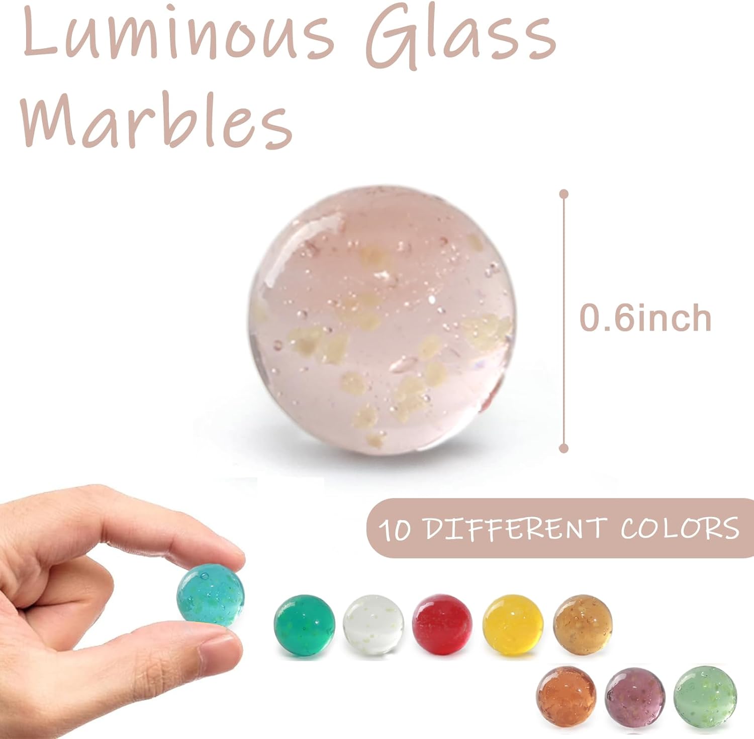 FUTUREPLUSX 36 canicas de vidrio a granel, mármoles que brillan en la oscuridad de 0.630 in0.6 pulgadas, canicas de vidrio luminosas para niños,