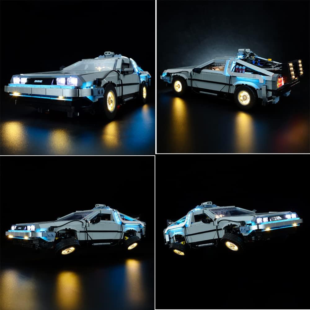 RC con kit de luz LED de sonido para (Back to The Future Time Machine 10300) Kit de construcción, kit de iluminación de construcción para Lego 10300