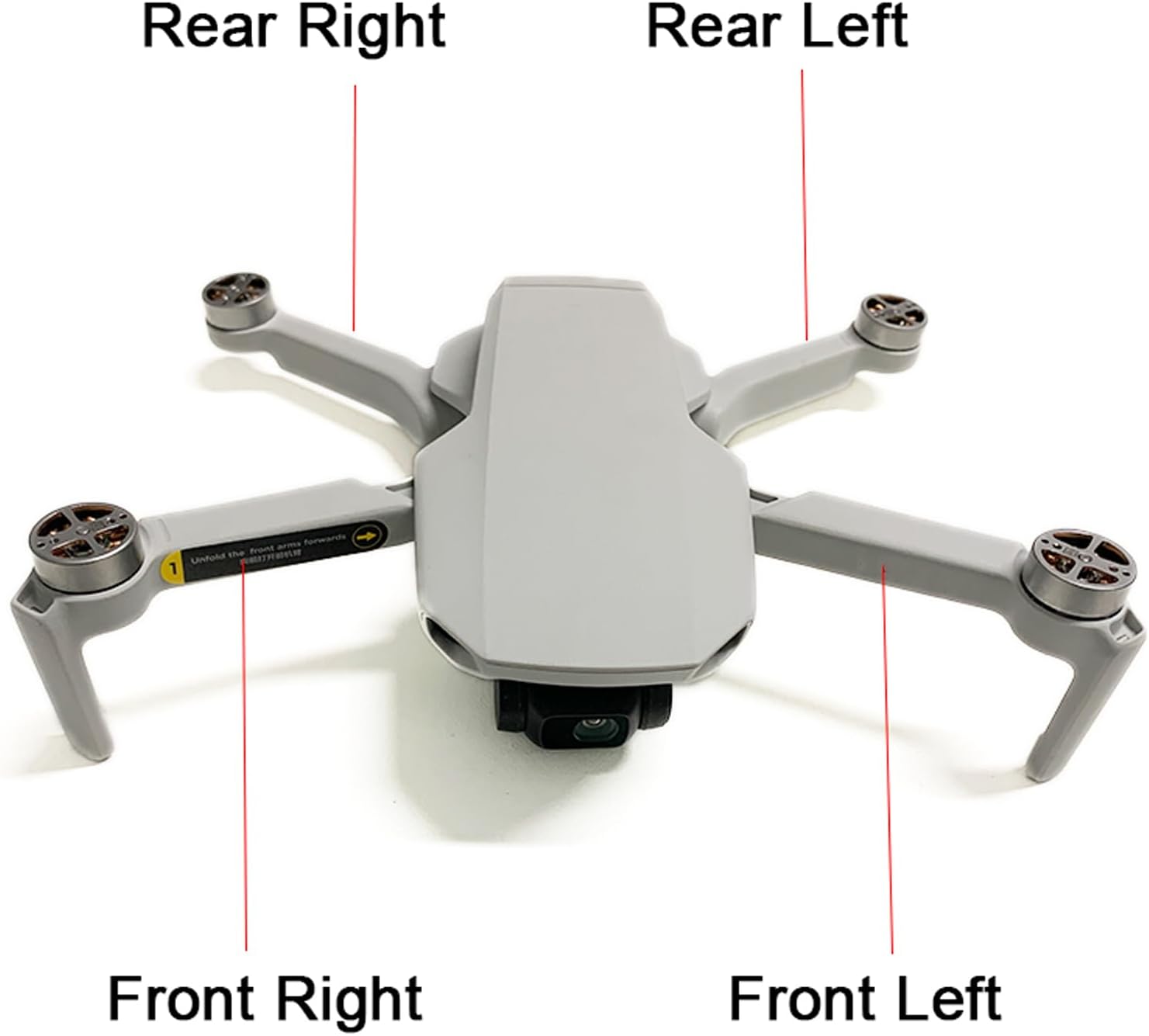 Carcasa de brazo sin motor de repuesto para DJI Mavic Mini 2 brazos, marco de carcasa para dron, montaje de brazo cuadricóptero, piezas de