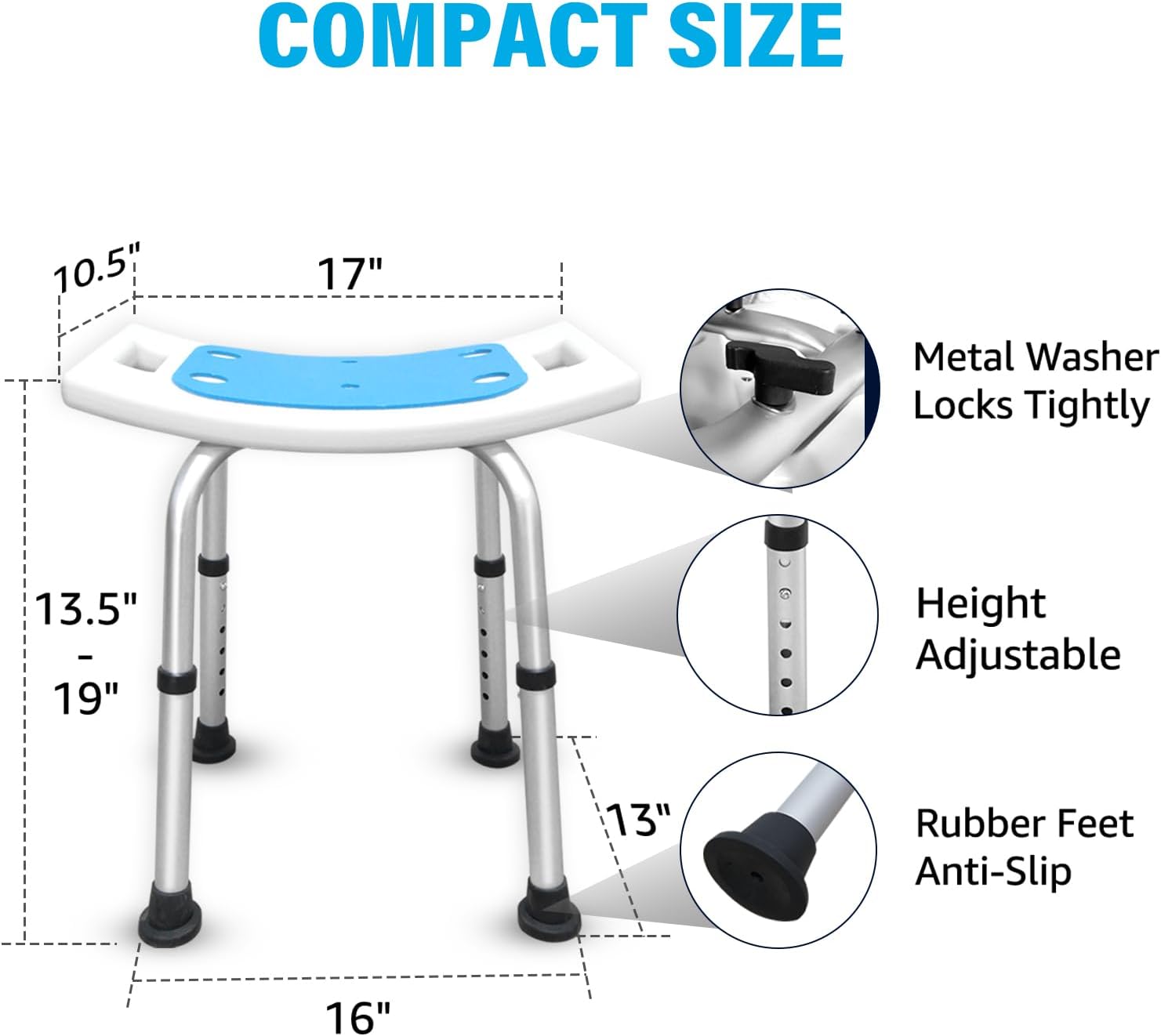 Asiento de ducha para ducha interior antideslizante para bañera para espacio pequeño, sin herramientas, asiento de ducha antideslizante para