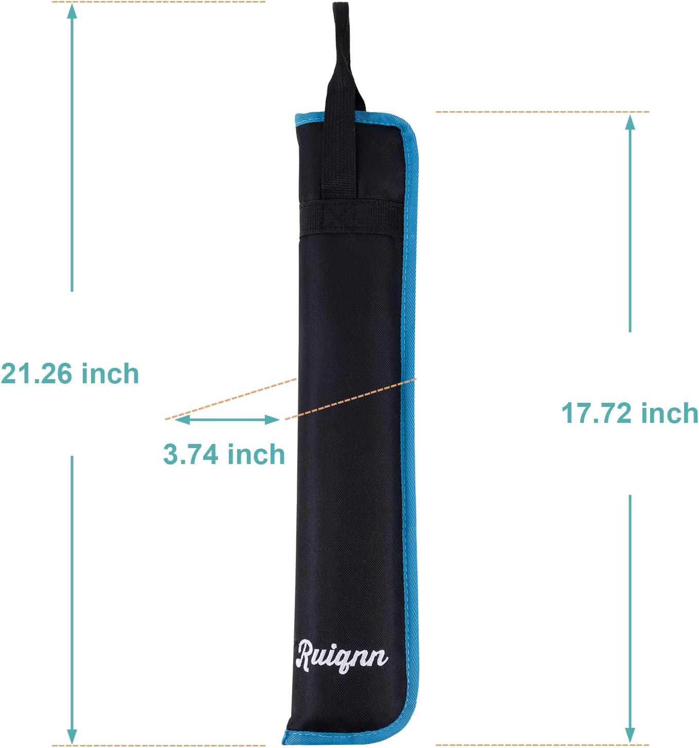 Bolsa de baquetas con 3 pares de baquetas 5A 5B 7A, bolsa de tela Oxford, bolsa de baquetas para batería, soporte para baquetas, color negro