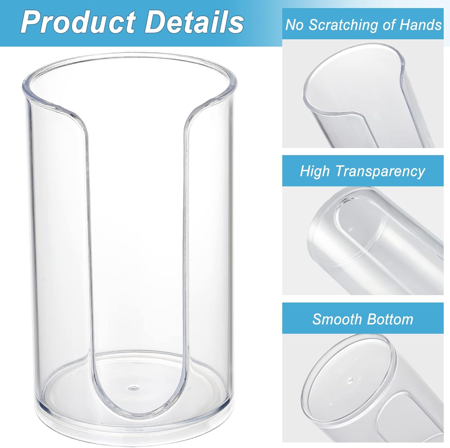 Dispensador de tazas de baño, paquete de 2 soportes pequeños desechables de papel para enjuague bucal de plástico transparente para encimera de