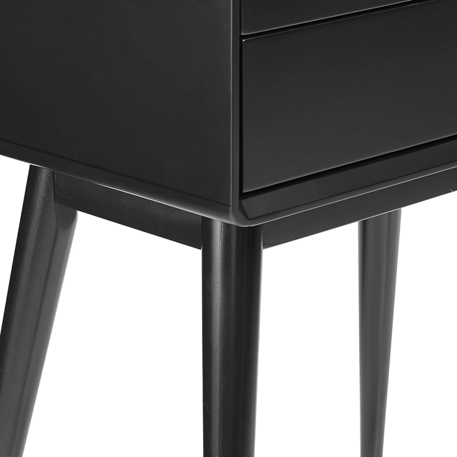 Elle Decor Stephanie – Mesa auxiliar, mesita de noche moderna de mediados de siglo o decoración de sala de estar con dos cajones para