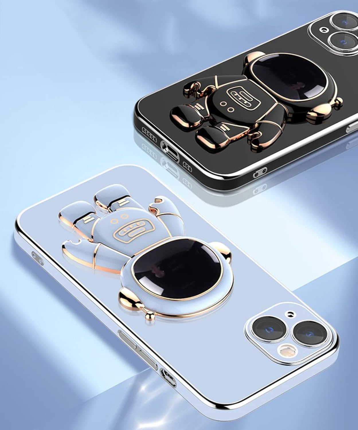 Astronaut – Funda compatible con iPhone 11, 12, 13 Pro Max 6D, con soporte, funda de astronauta azul para iPhone 13 Pro Max