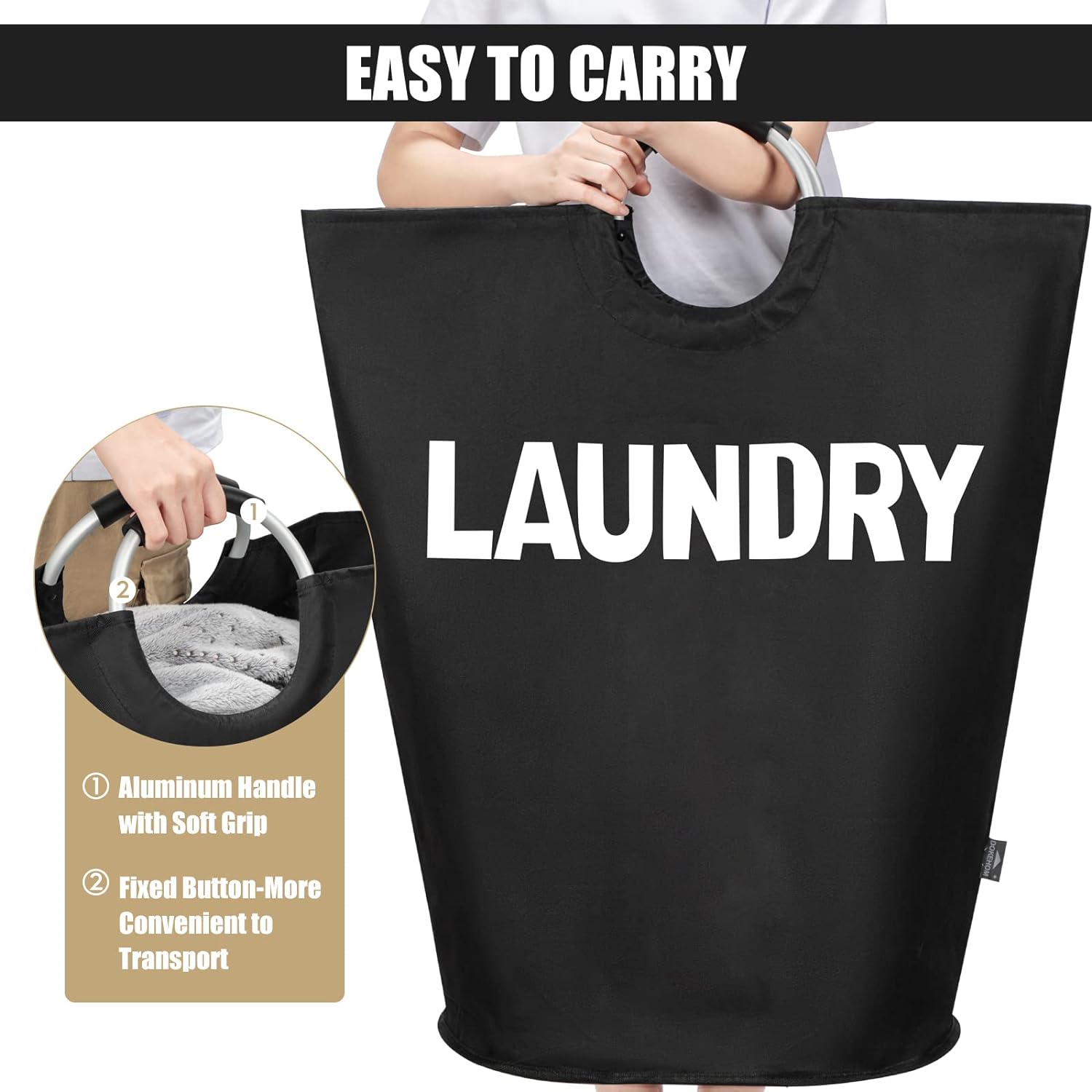 DOKEHOM – Canasta de lavandería extragrande de 160 litros (7 colores), bolsa de lavandería plegable, canasta de ropa alta y autónoma, contenedor de