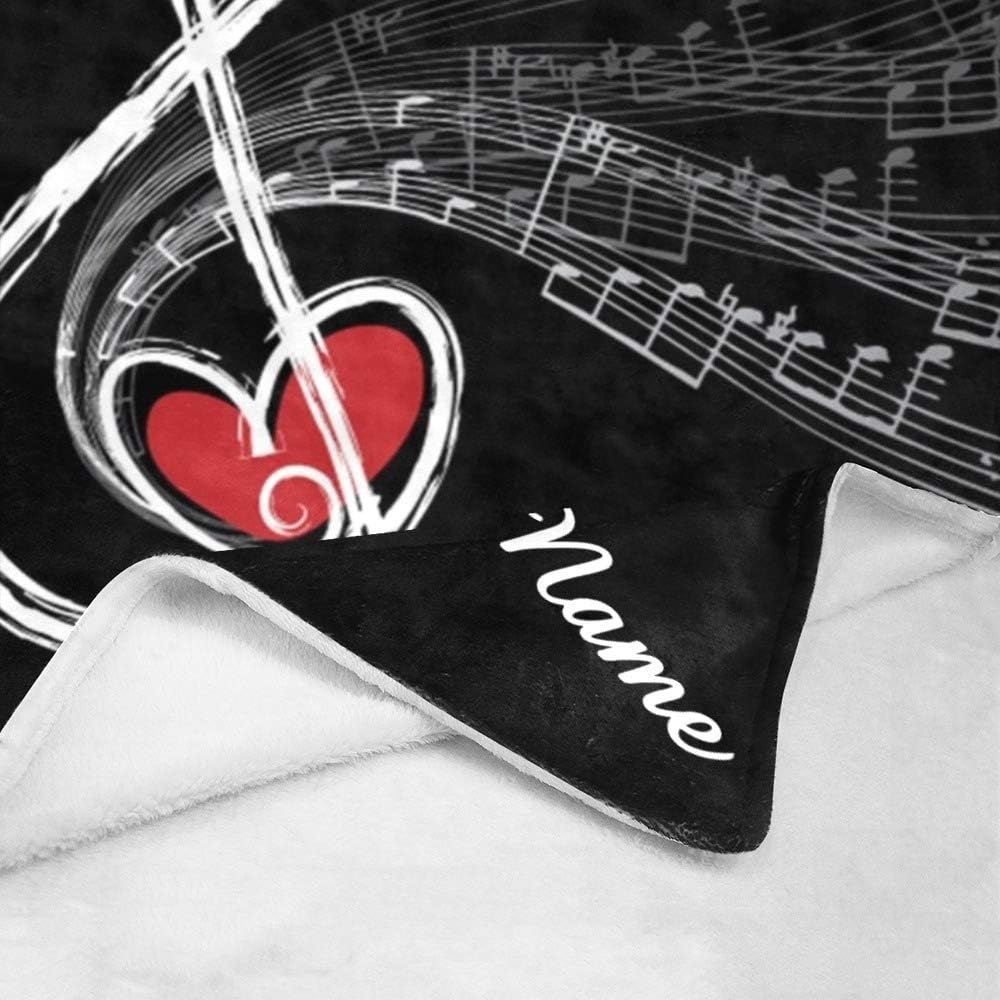 Manta personalizada con texto del nombre, manta de forro polar súper suave personalizada con texto en inglés Treble Love, manta de forro polar súper