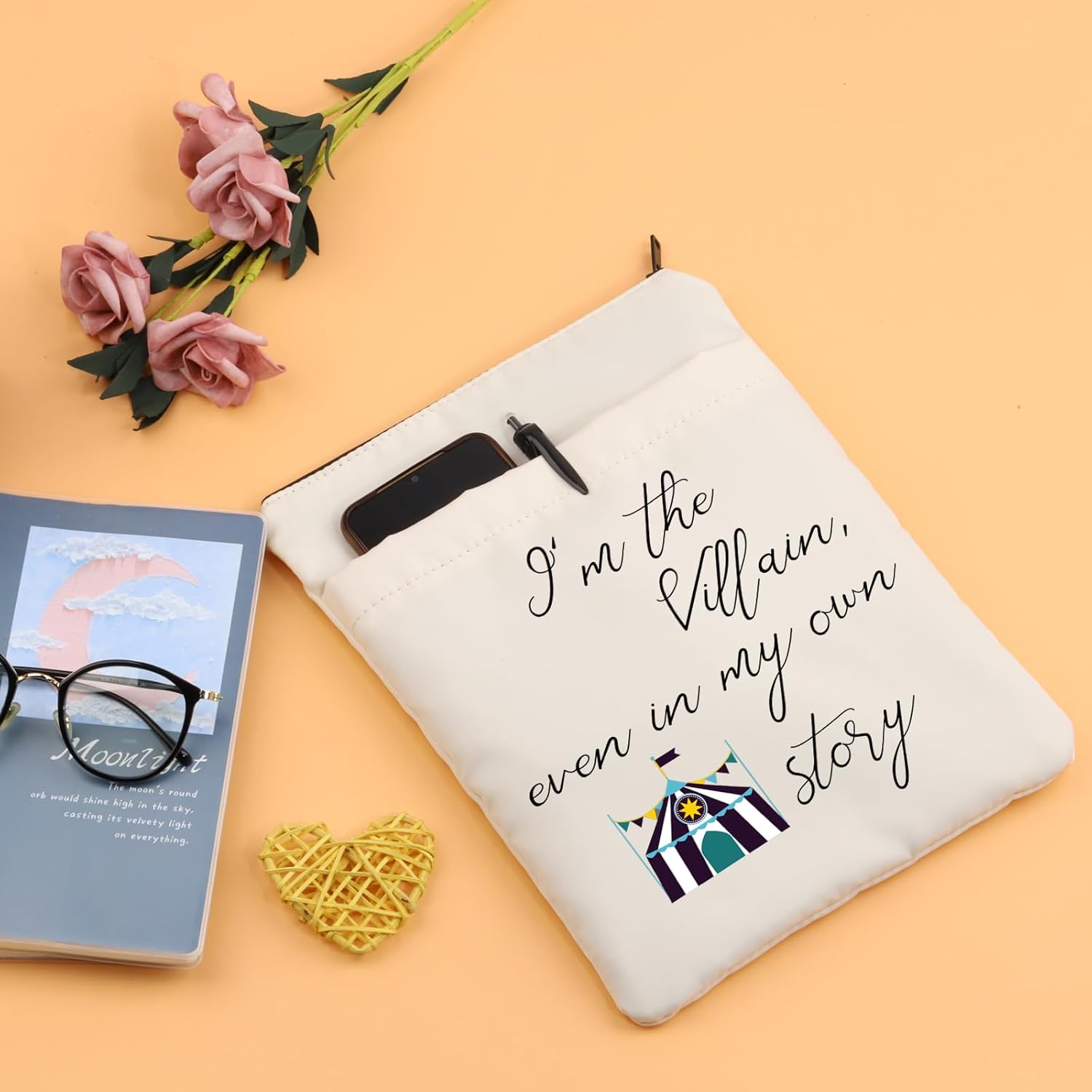Regalo para amantes de la fantasía, I’m The Villain Even in My Own Story Book Theme, cubiertas de libros temáticos, regalo para amantes de la novela