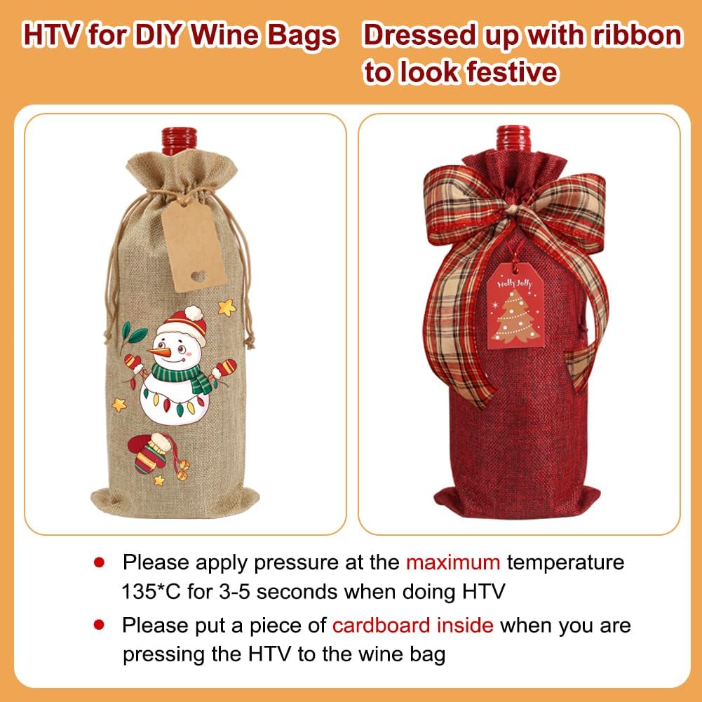 Shintop 12 bolsas de vino de arpillera, bolsas de regalo de vino de Navidad, bolsas reutilizables para botellas de vino con cordón para Navidad,