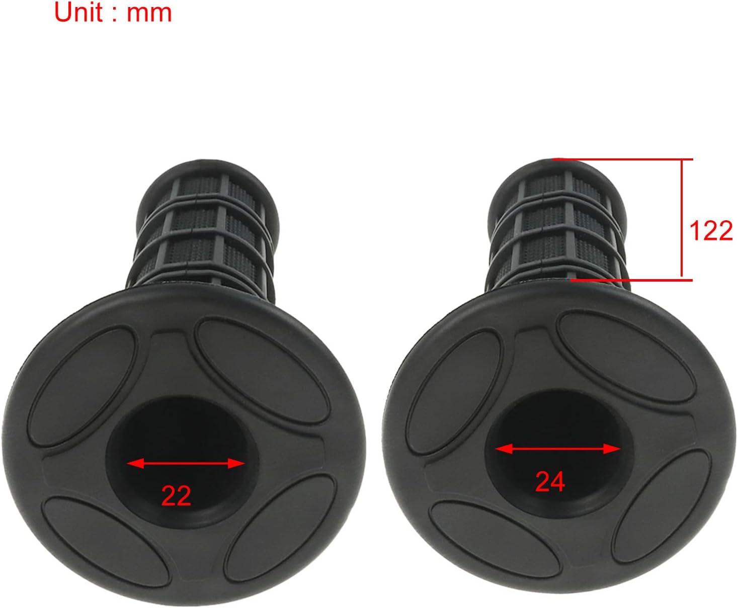 FLYPIG 78″ 0.866 in 1″ 0.945 in universal antideslizante goma motocicleta manillar agarre extremo para Honda Yamaha Suzuki Kawasaki Polaris Arctic