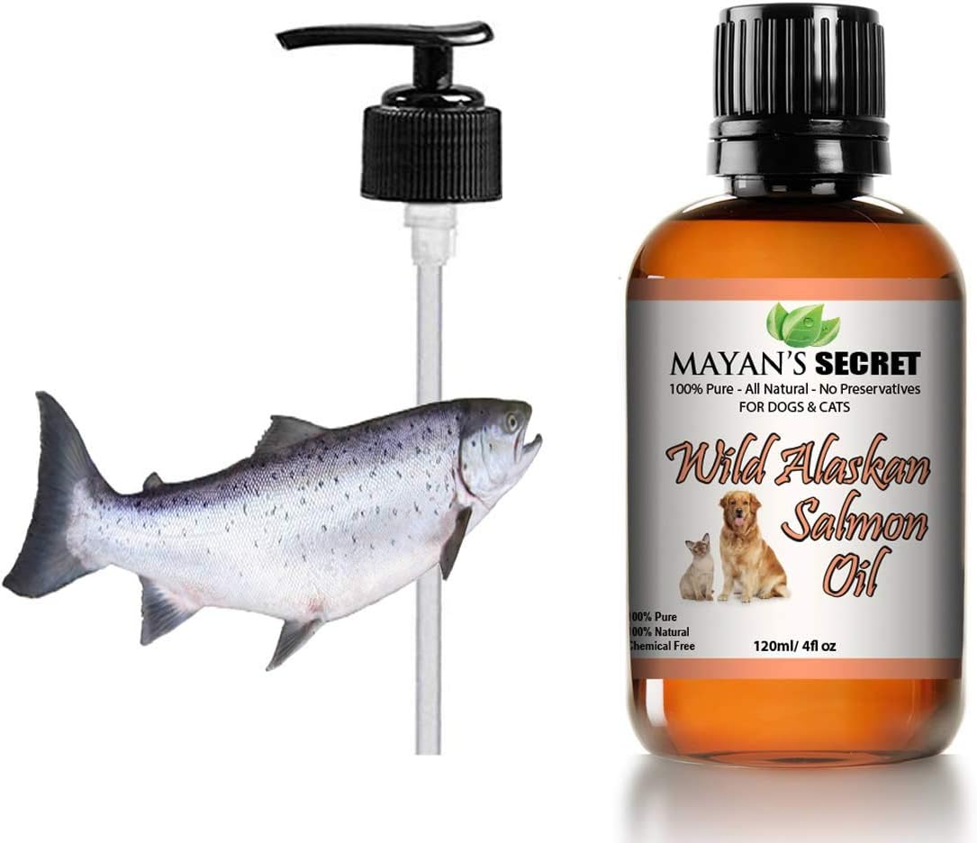 Aceite de salmón puro de Alaska salvaje para perros y gatos  Apoya la función de las articulaciones, el sistema inmunológico y la salud del corazón