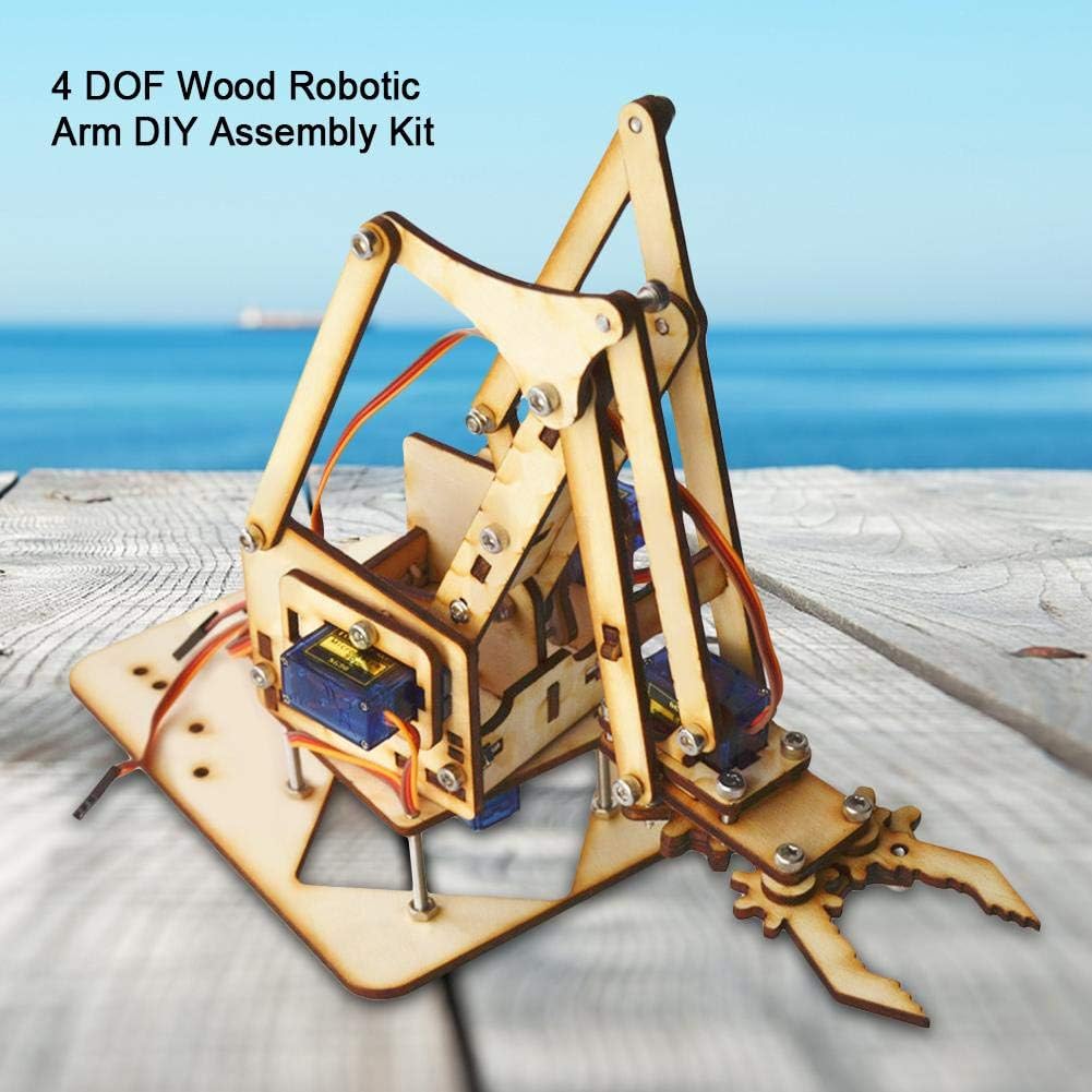 FTVOGUE Kit de brazo de robot, 4 DOF DIY brazo de robot de madera sg90 servo para Raspberry Pi SNAM1500