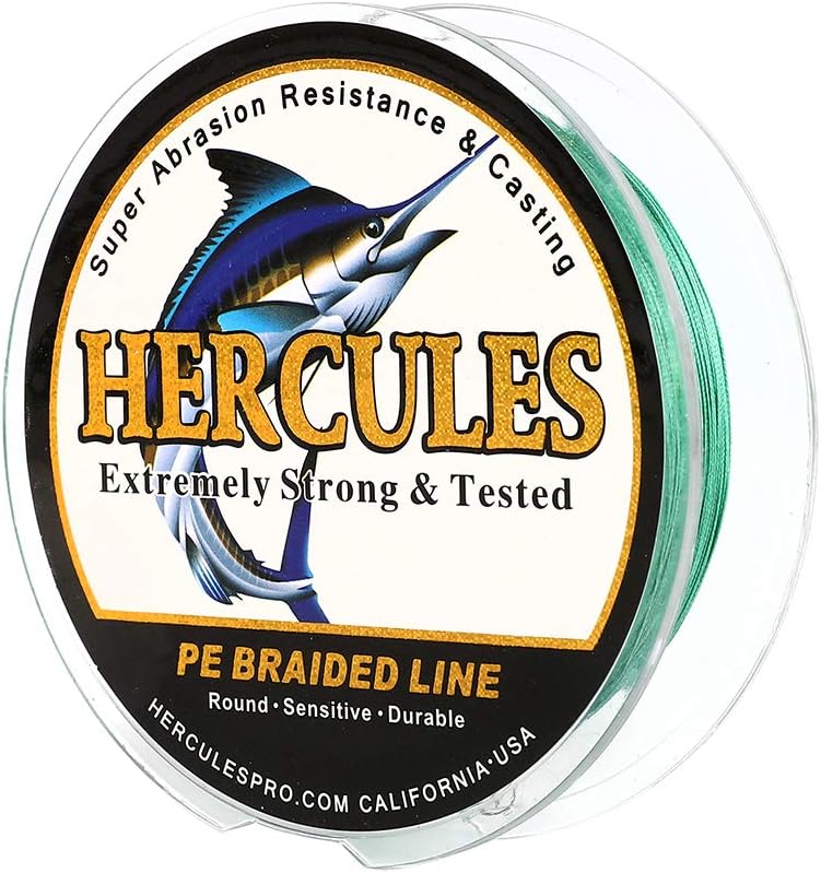 Hercules – Hilo para pescar Super Cast, 8 hilos trenzados de pesca de 10 lb a 300 lb para agua salada, 109  328  547  1094 yardas, diametro #