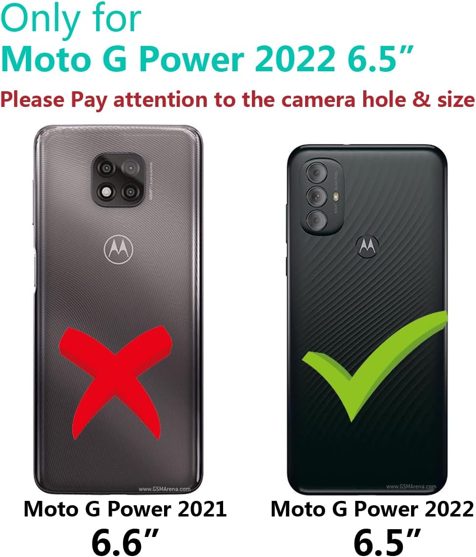 Funda para Motorola Moto G Power 2022 de 6.5 pulgadas con correa para la muñeca con purpurina IMD lindo diseño de dibujos animados kawaii a prueba