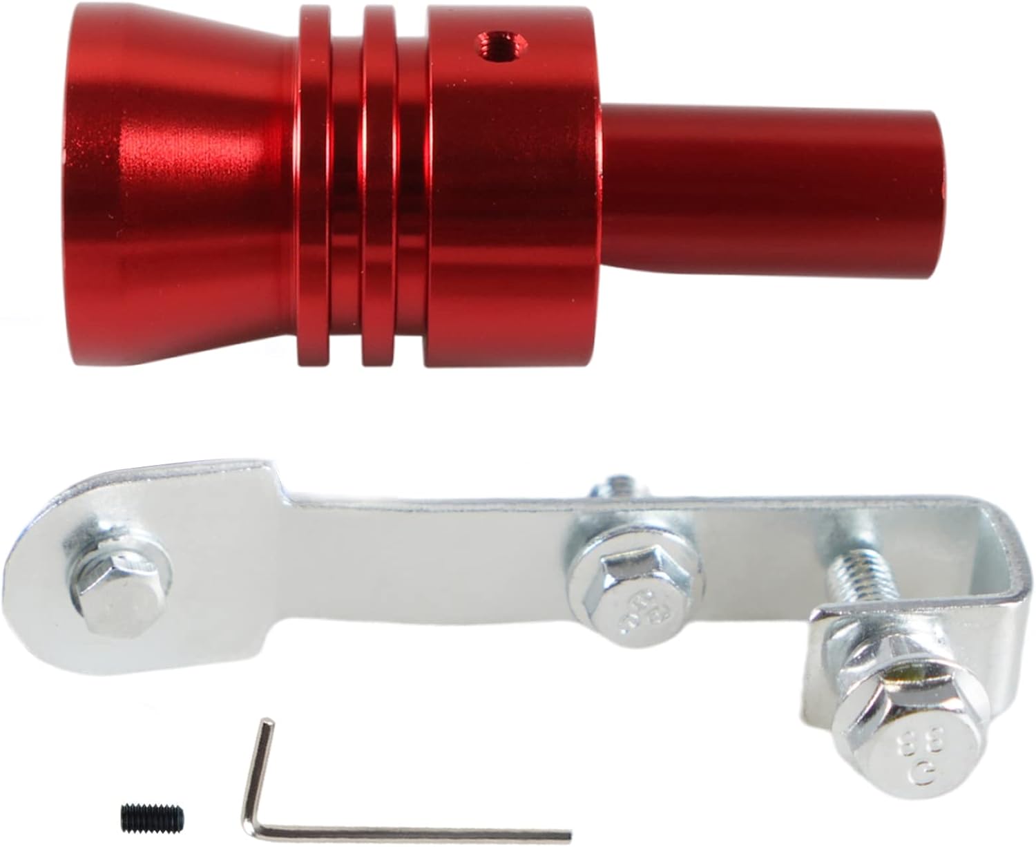 YESHMA Silenciador universal rojo universal de sonido turbo silenciador de tubo de sonda simulador de sonido de tubo de escape potenciador de ruido