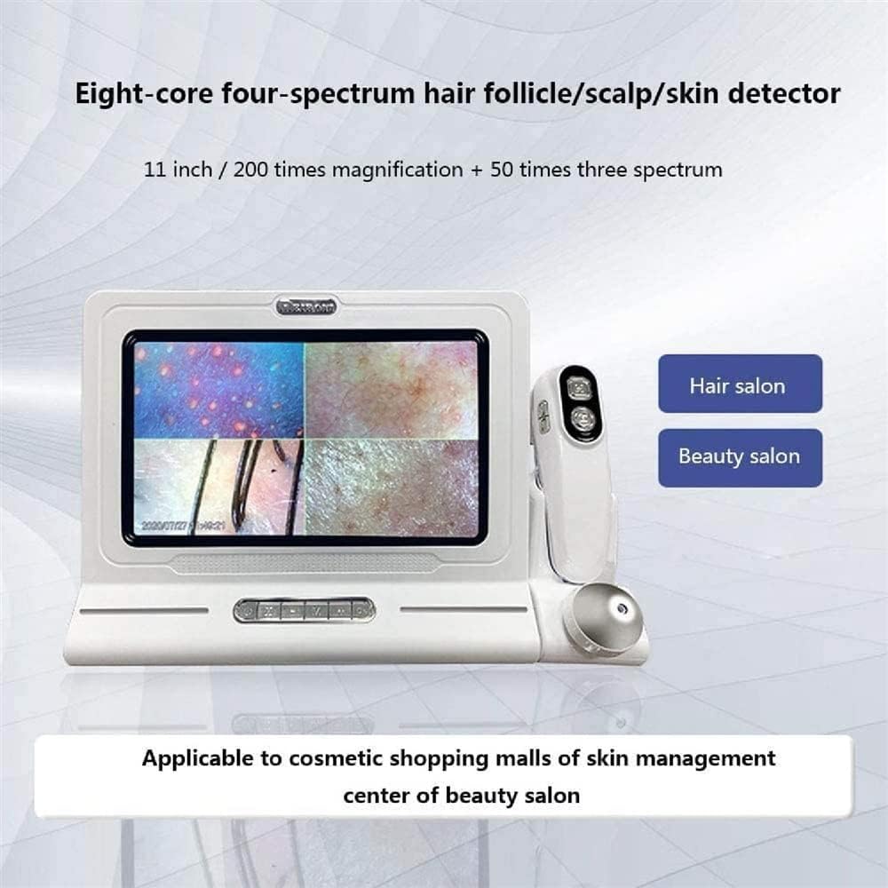 Analizador de pelo de piel, probador de cabello de 11 pulgadas, pantalla LCD HD, microscopio digital, analizador de diagnóstico de piel con 50 x 200
