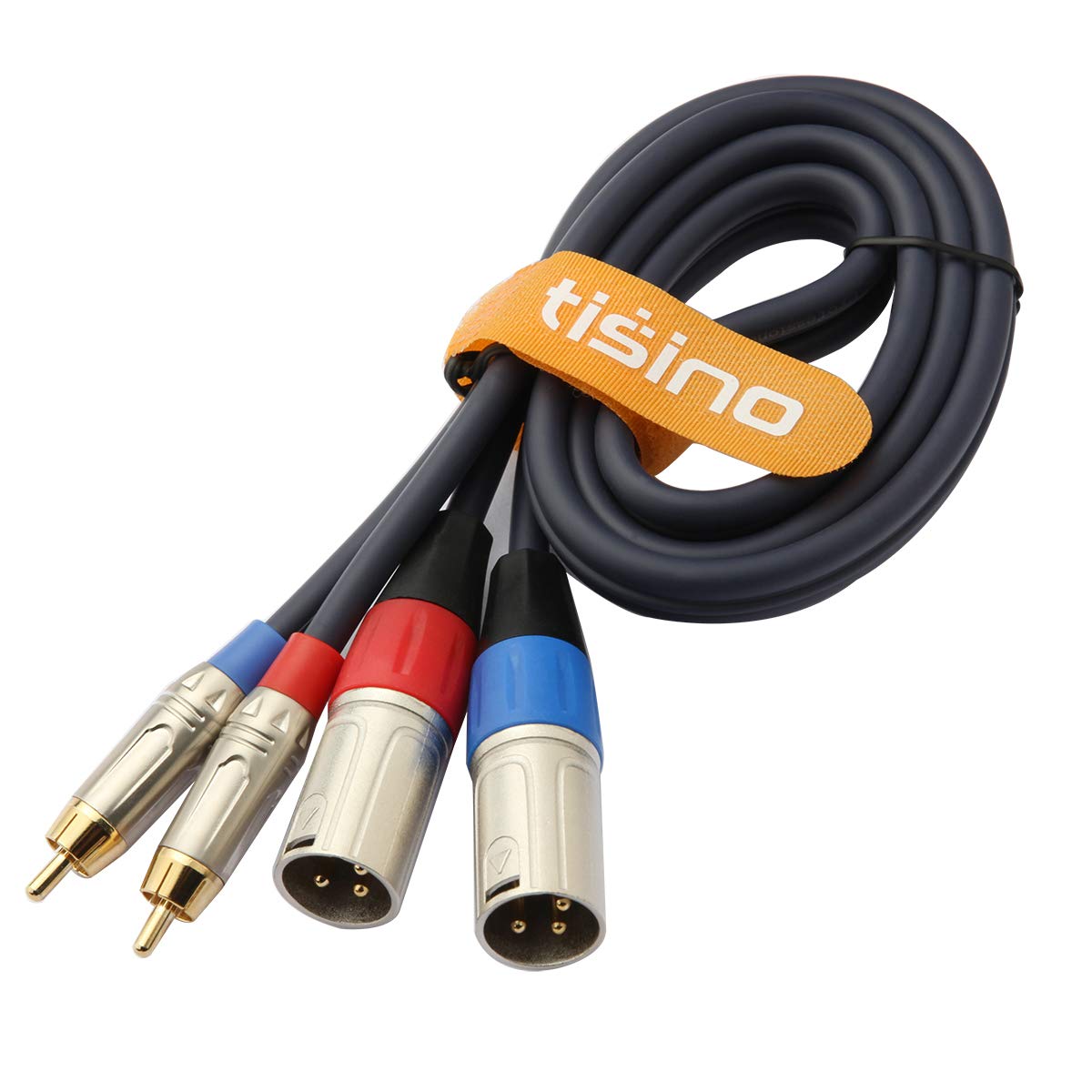 TISINO Cable dual RCA a XLR, 2 RCA a 2 XLR macho HiFi Stereo Audio Conexión Cable de Camino – 6.6 pies