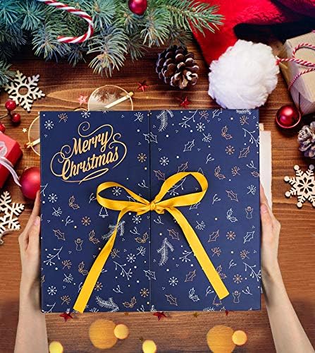 GWHOLE Calendario de Adviento de Navidad 2023, calendario de cuenta regresiva de Navidad recargable con 24 cajas de regalo, color azul
