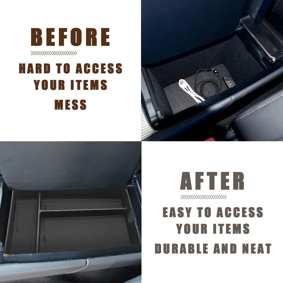 Compatible con Lexus RX 2023, organizador de consola central, bandeja de inserción, reposabrazos de material ABS, caja de almacenamiento secundaria,