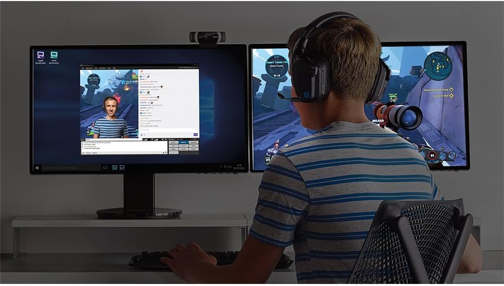 Logitech Cámara web Pro Stream de 1080p para transmisión y grabación de video HD a 1080p 30FPS (renovada)