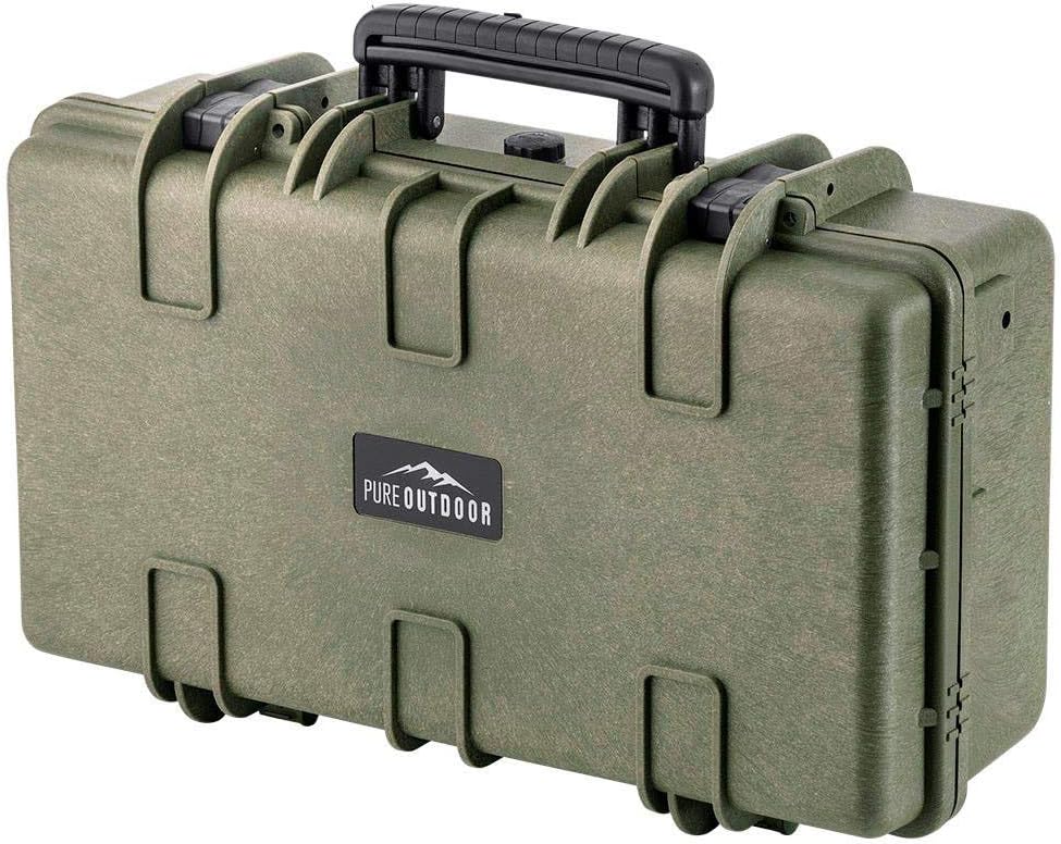 Monoprice Funda rígida resistente a la intemperie, 22 x 14 x 8 pulgadas, verde OD con espuma personalizable, a prueba de golpes, IP67