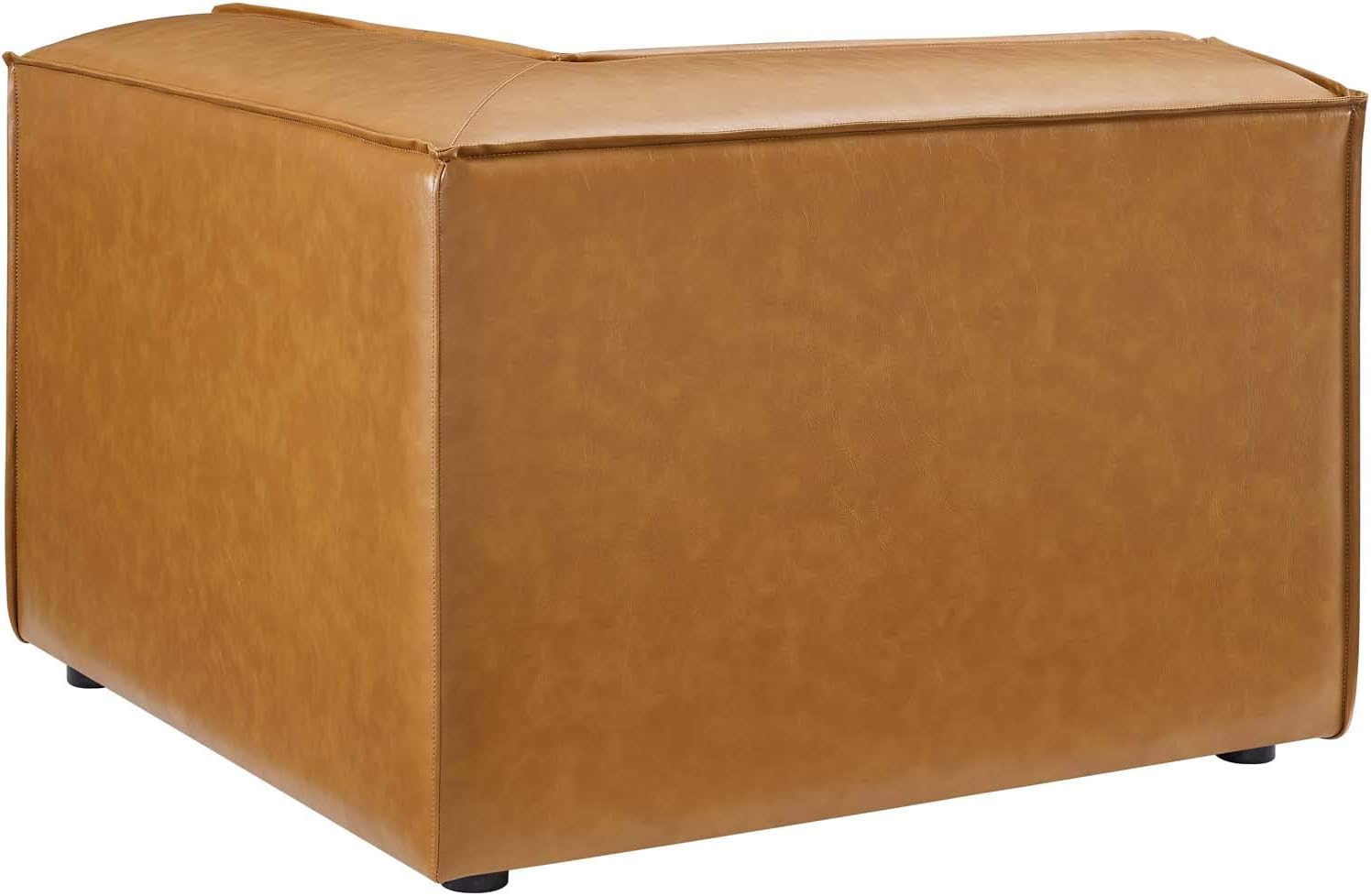 Modway Restore – Sofá modular de cuero vegano, 40.5 x 40.5 x 28, marrón