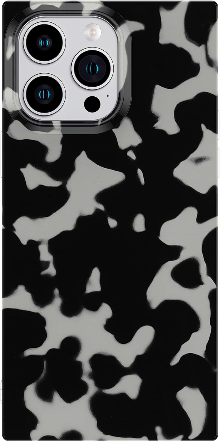 Cocomii Funda cuadrada compatible con iPhone 13 Pro Max, lujosa, delgada, brillante, transparente translúcida, concha de tortuga clásica, fácil de