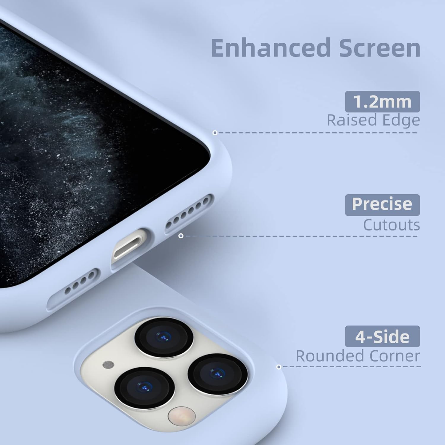 K TOMOTO Funda compatible con iPhone 11 Pro Max, protección contra caídas de silicona líquida de goma de gel de cuerpo completo con microfibra suave