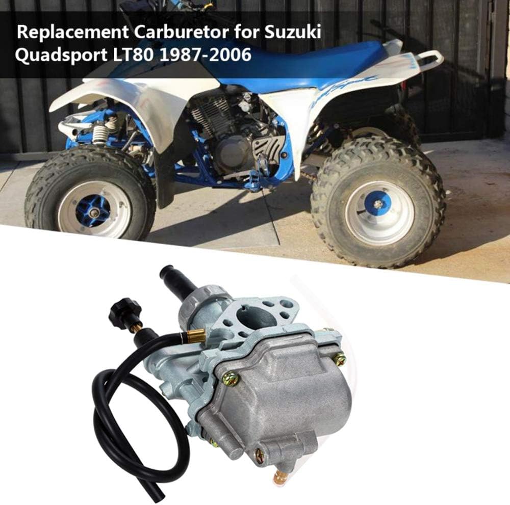 Carburador LT80 para Suzuki LT80 Quadsport ATV 1987-2006 Carburador con cargador de entrada de filtro de aire+bomba de interruptor de válvula de