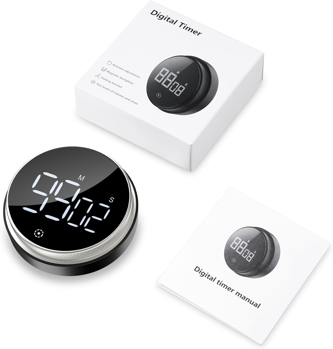 AMIR Temporizadores digitales de cocina, temporizador magnético para cocinar, temporizadores visuales alimentados con batería con pantalla LED