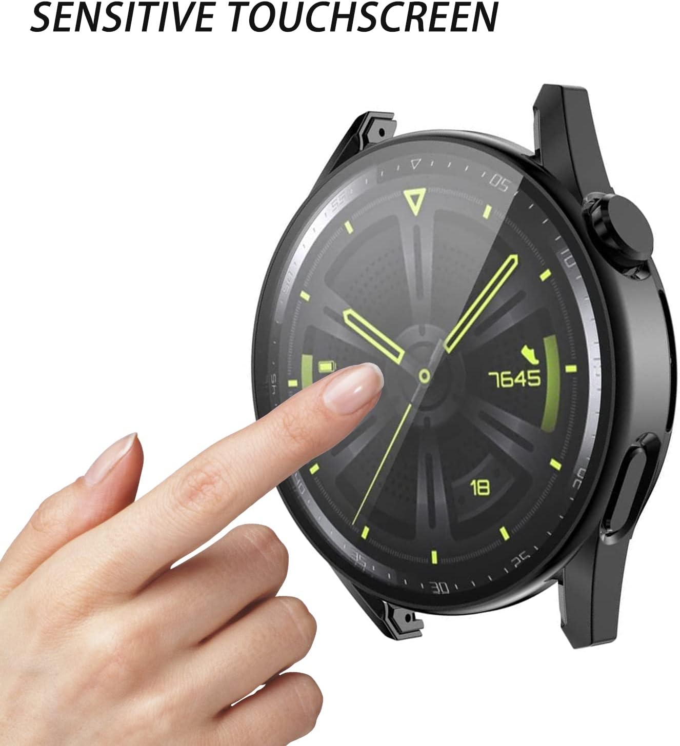 Paquete de 2 Funda protectora de pantalla compatible con Huawei Watch GT3 de 1.812 pulgadas, carcasa chapada en TPU suave, pantalla protectora
