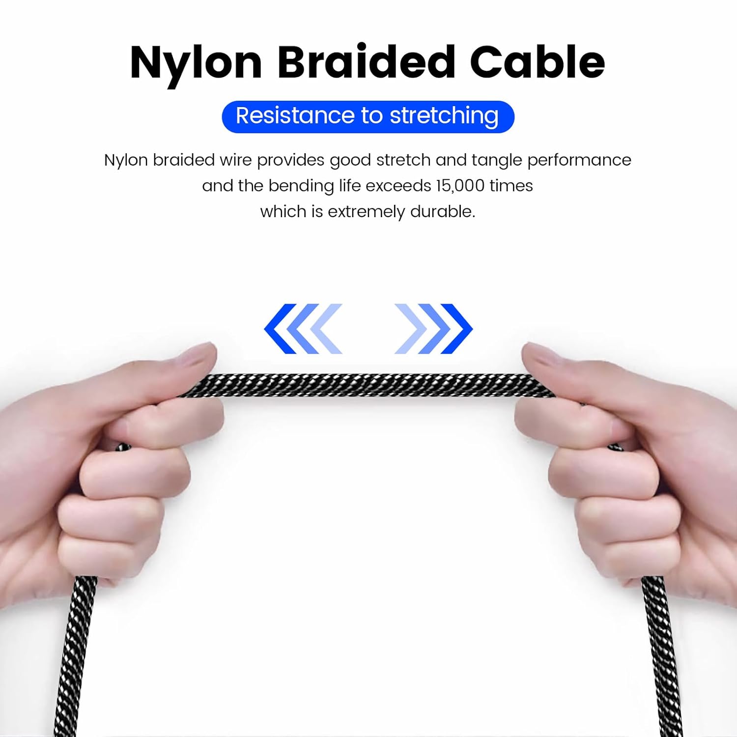 MOSWAG Cable auxiliar de audio de 16.4 pies16.4 ft de 0.138 in a cable auxiliar de 0.138 in macho a macho, cable auxiliar de nailon trenzado estéreo