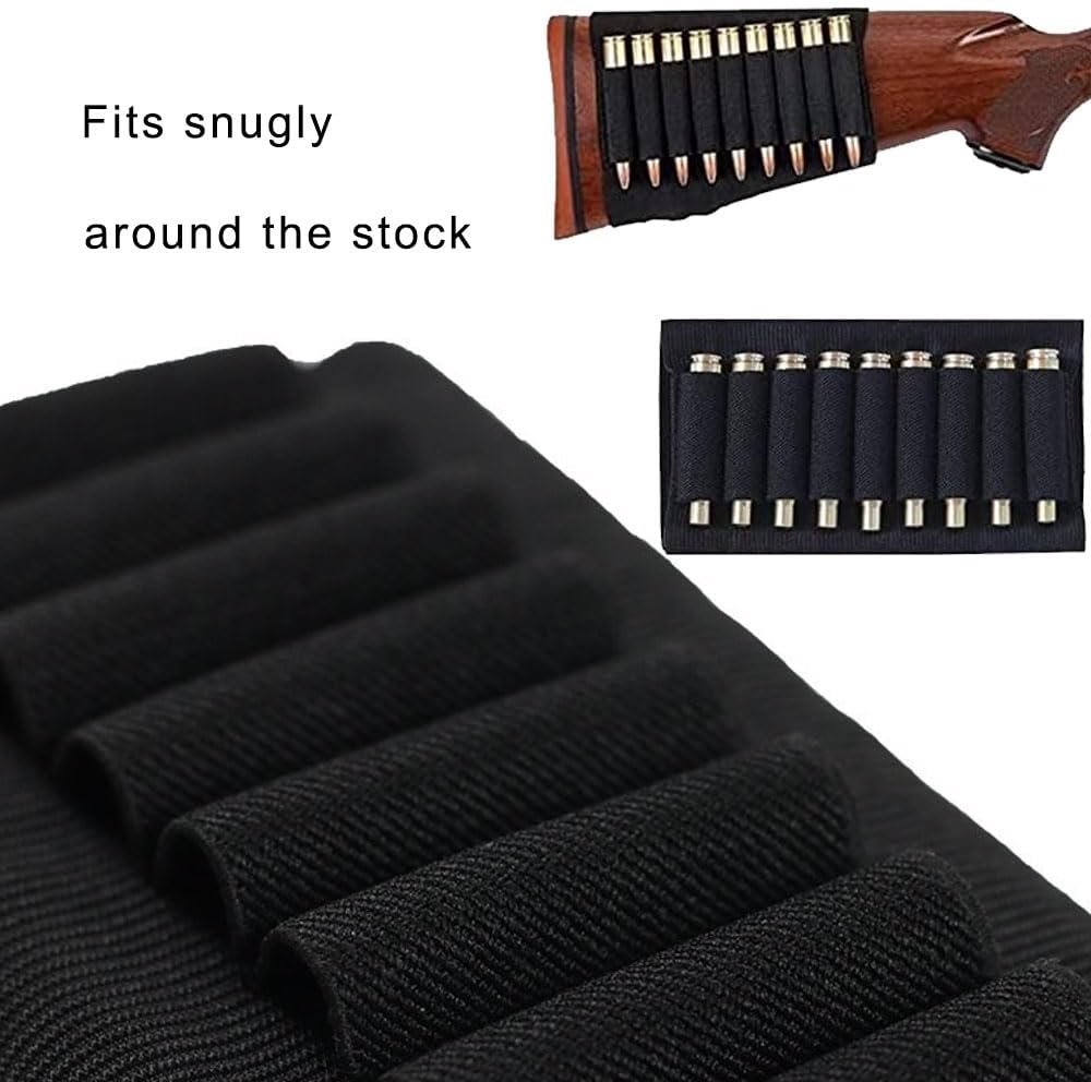 9 rondas de escopeta de carcasas de Buttstock resistente al desgaste Cartuchos tácticos resistente para munición portador de bolsa de munición