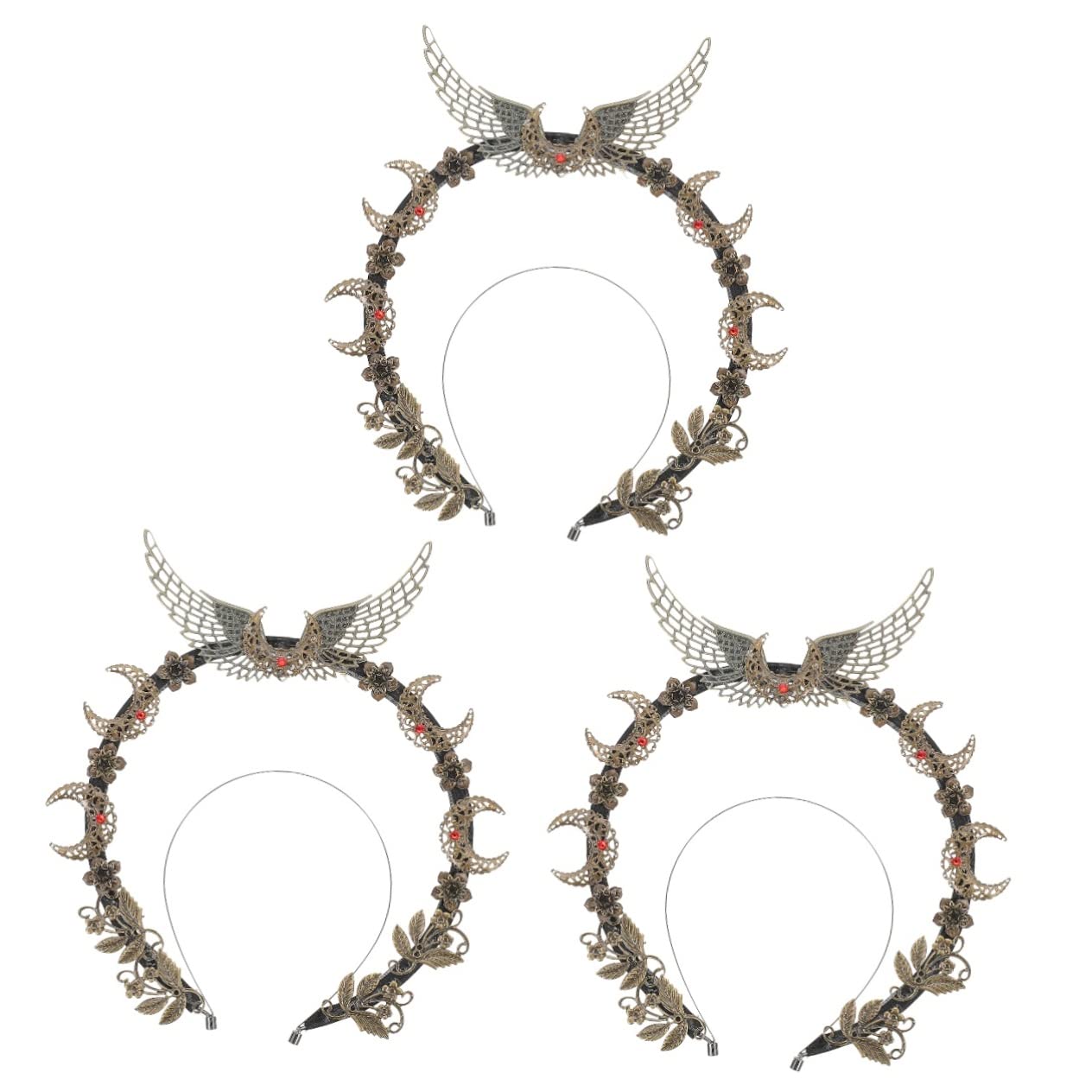 ABOOFAN 3pcs Our Lady’s Headband Wedding Bridal Tiara goddess sun headpiece headpiece elegant headband Moon baroque bridal outfits DIY Party Hair