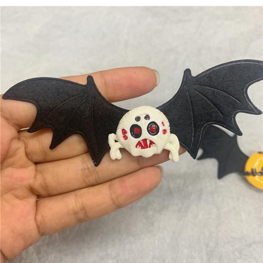 ZHOUMEIWENSP Pinzas para el pelo de murciélago de calavera de Halloween, horquilla retro con clips punk, fabricación de estilos de cabello (monstruo)