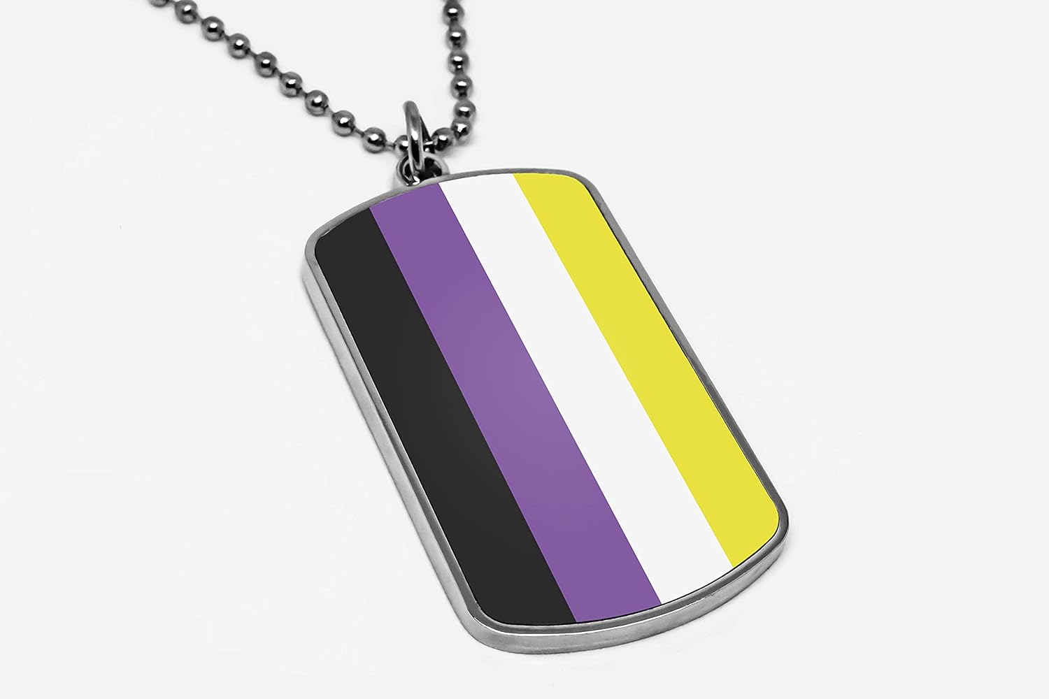 Pride Flags dogtag necklace Transgender Bisexual Lesbian Polysexual Asexual Demisexual Pansexual Flags (Nonbinary)