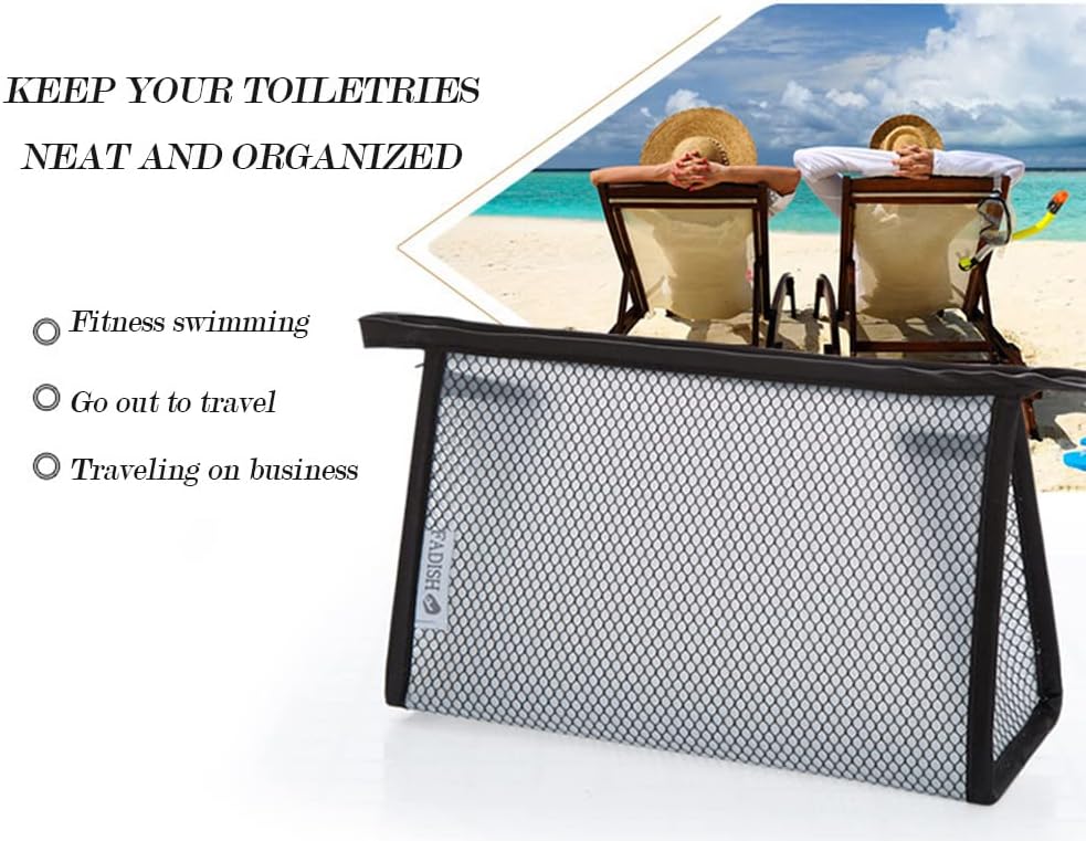 AKOAK Bolsa de maquillaje de viaje de 2 piezas, bolsa de almacenamiento portátil de EVA para necesidades diarias, impermeable, organizador de