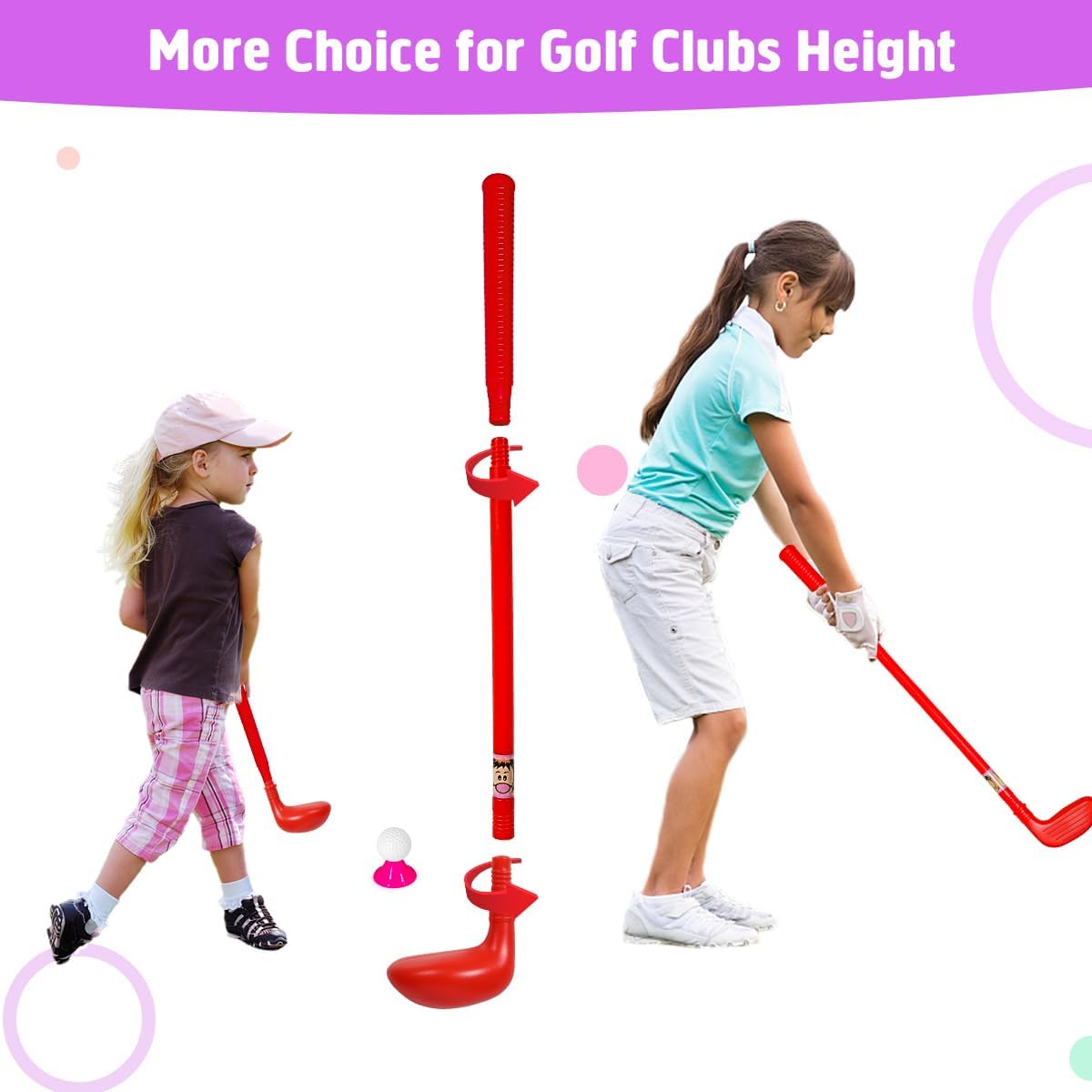 Meland Juego de palos de golf para niños, juego de pelota de golf para niños, juguetes deportivos, regalo para niños y niñas de 3, 4, 5, 6 años