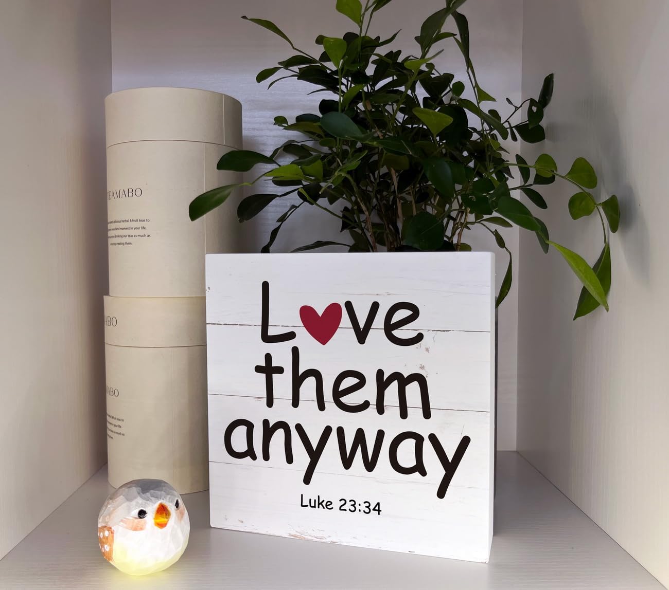 Letrero cristiano, caja de madera, decoración de escritorio, letrero de escritura positiva, decoración de mesa decorativa, letrero familiar,