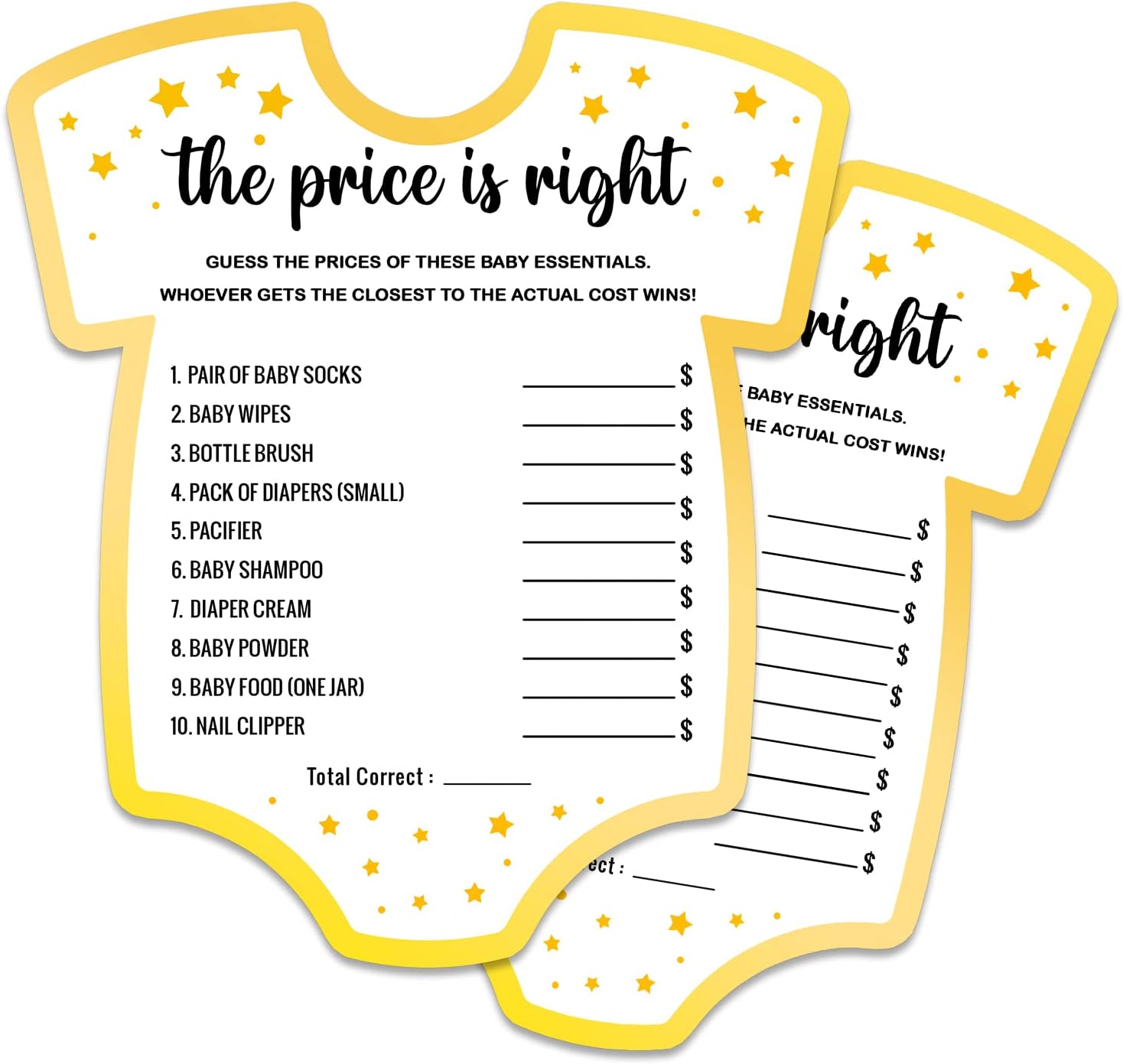 The Price is Right – Tarjetas de juego, juego de baby shower, juego de 30 tarjetas, suministros y actividades para juegos de fiesta de baby shower,