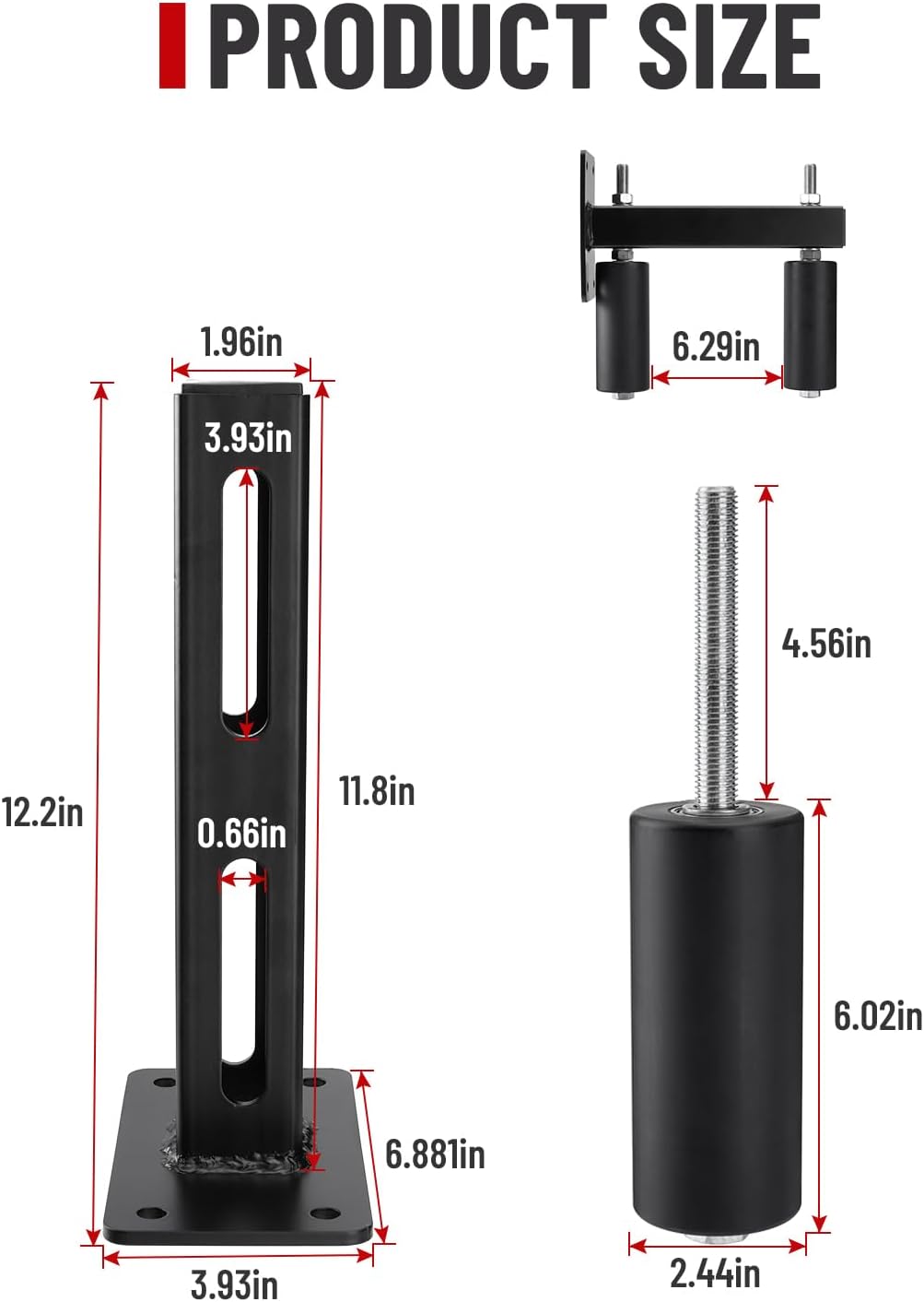 Venussar Rodillos de guía de puerta deslizante ajustables de 6 pulgadas  Guía de rodillos de puerta con montaje de acero de aleación pesada,