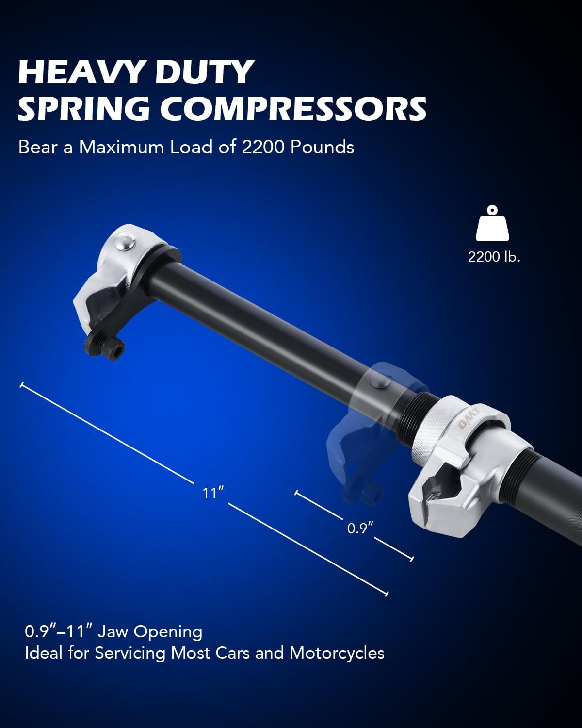 Orion Motor Tech Herramienta de compresor de resorte, juego de 2 herramientas de compresor de resorte helicoidal con soporte extensible, herramienta