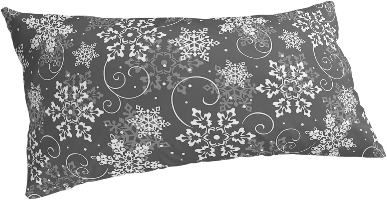 Fundas de almohada clásicas de copo de nieve tamaño King, fundas de almohada suaves y decorativas de lujo para sofá lumbar con cierre de sobre,