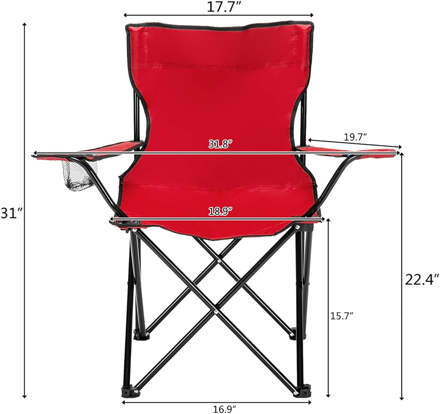 Silla de camping portátil plegable para adultos, silla pequeña para exteriores con portavasos y bolsa exterior, silla deportiva plegable para playa,