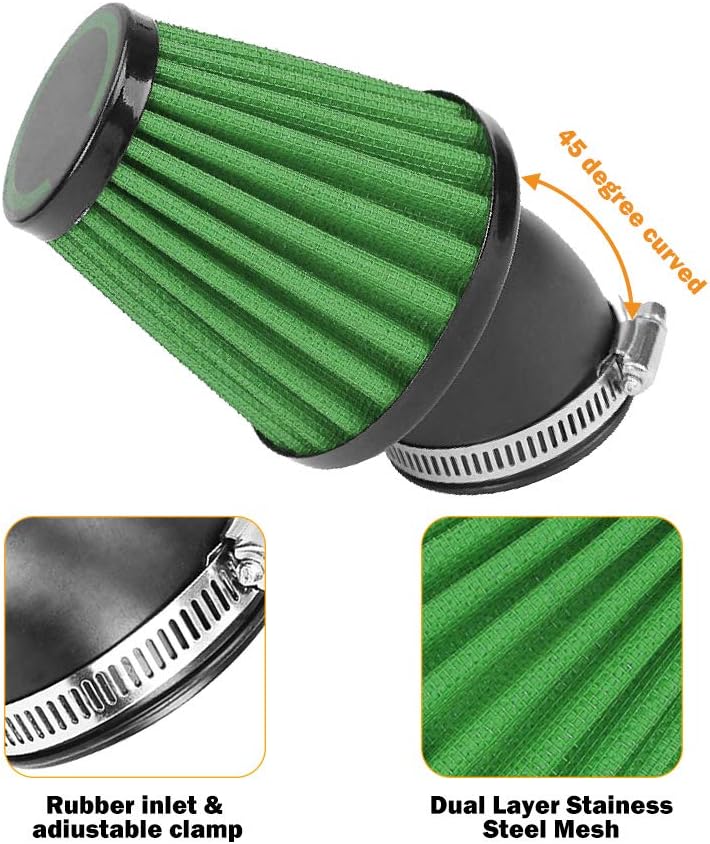 Filtro de aire universal para motocicleta de 1.654 in, filtros de aire verde para Honda CB 250 N R S CB400 N Kawasaki KZ250 A A1 A2 A3 B B1 B2 GPZ