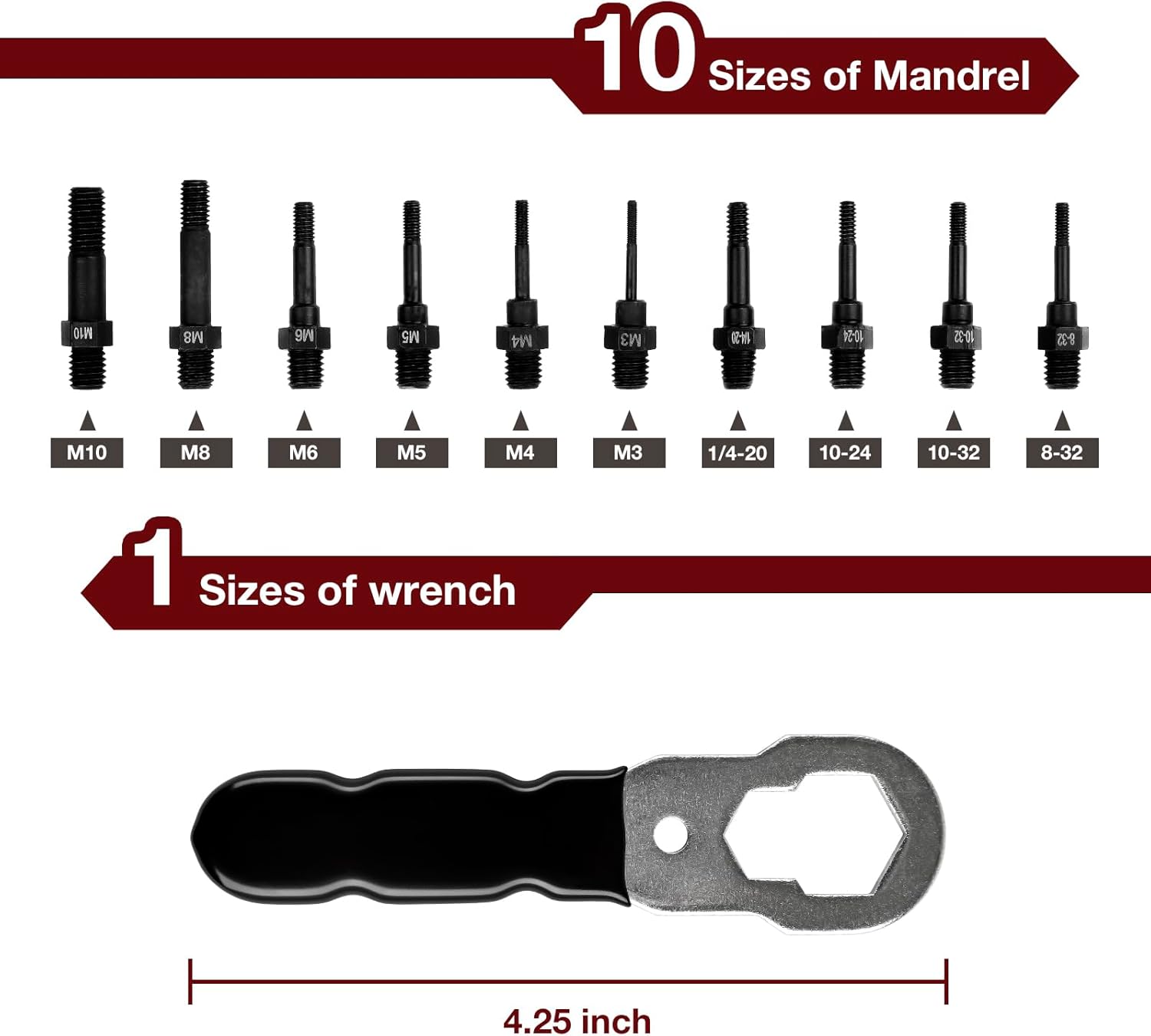 Adaptador de pistola remachadora eléctrica de taladro inalámbrico, kit de adaptador de taladro de tuerca de remache que incluye M3 M4 M5 M6 M8 M10