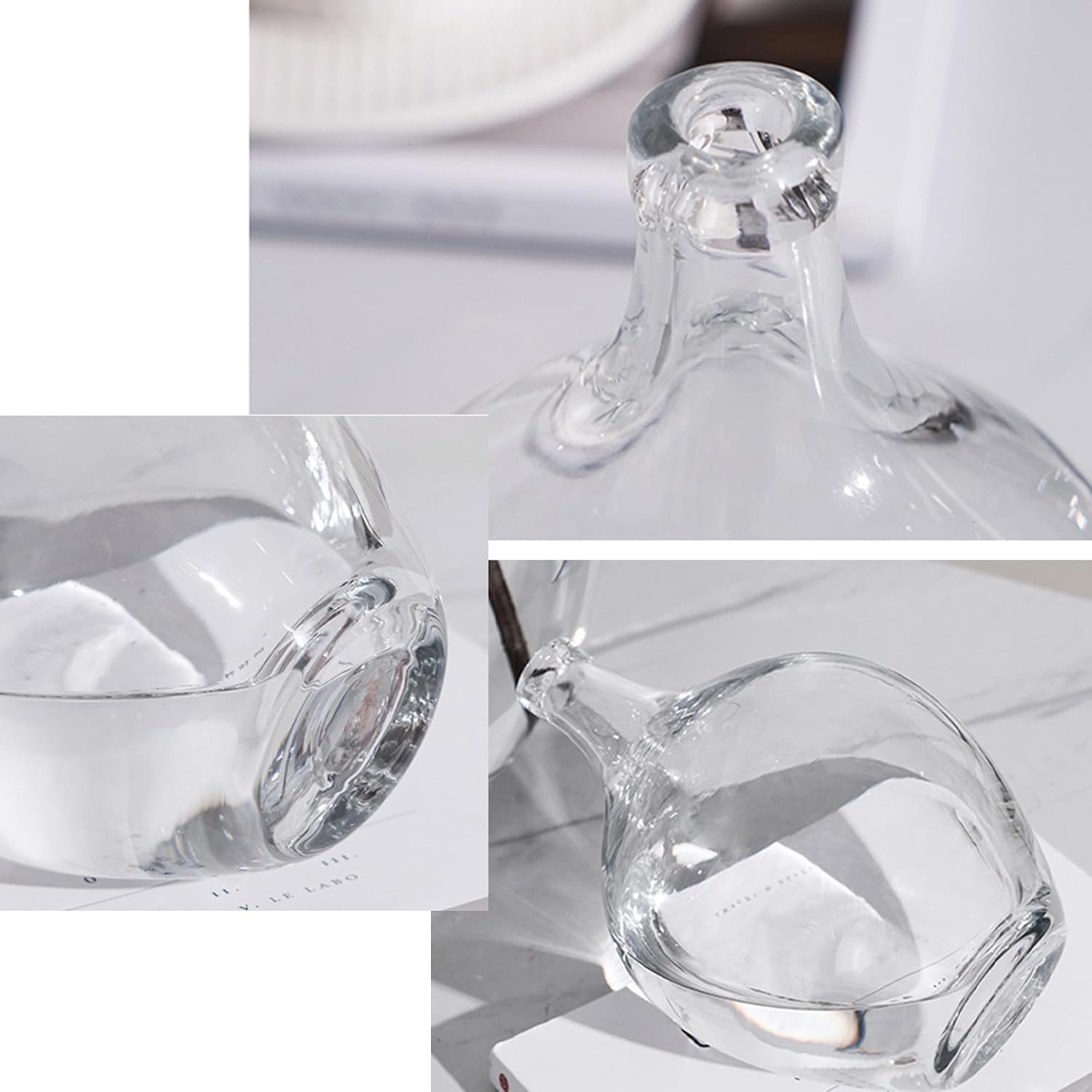 Jarrón grande de 7.9 pulgadas, florero de vidrio transparente, florero decorativo para sala de estar, jarrón de piso de vidrio, jarrón moderno para