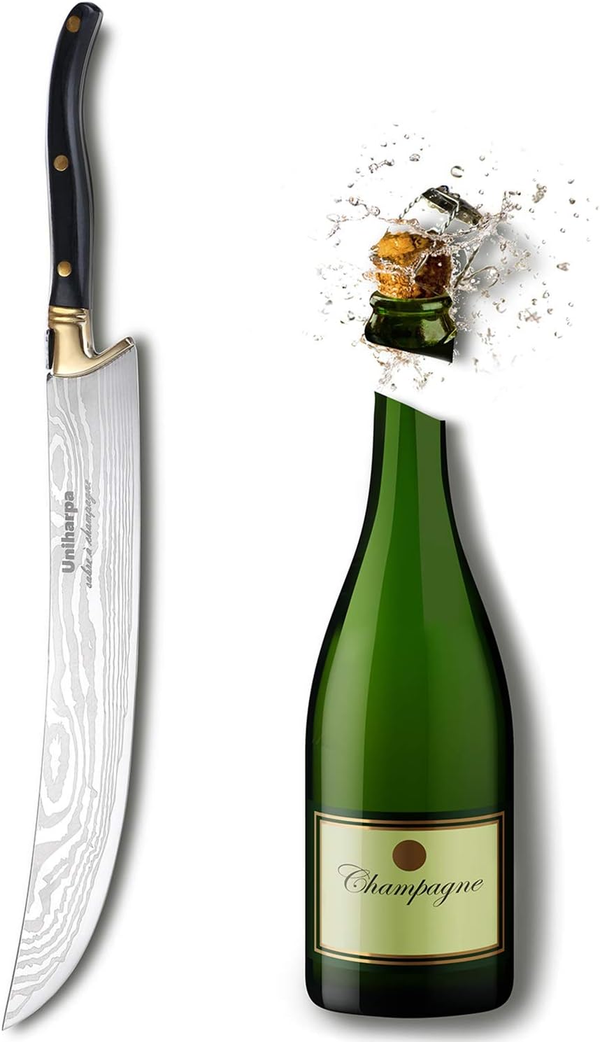 Abridor de vino Sable de champán con caja de regalo de madera Sable de vino Espada de champán Abridor de champán