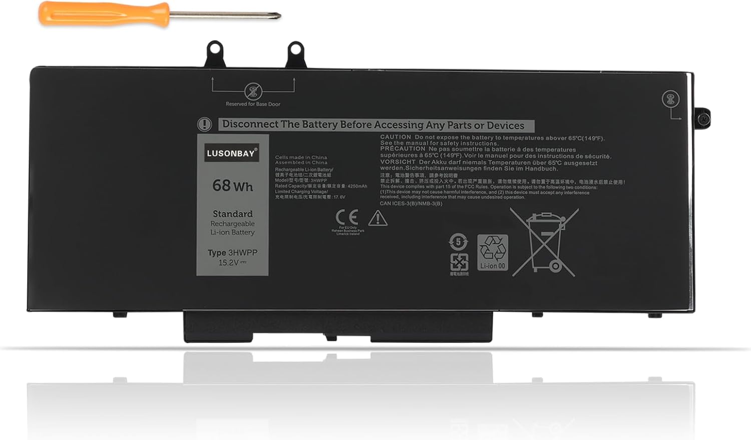 3HWPP – Batería para laptop Dell Latitude 5410 5501 5401 5411 5511 Precision 3541 3551, Inspiron 17 7500 7506 2 en 1, nueva batería de repuesto para