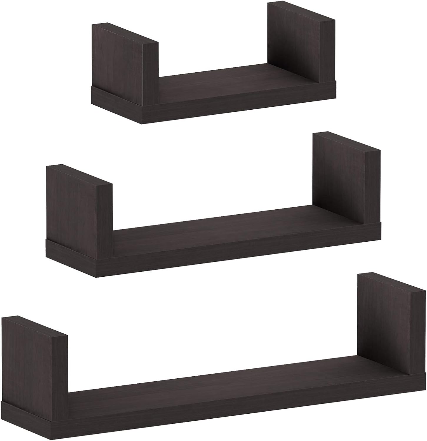 FURINNO Estantes flotantes montados en la pared Indo, Espresso