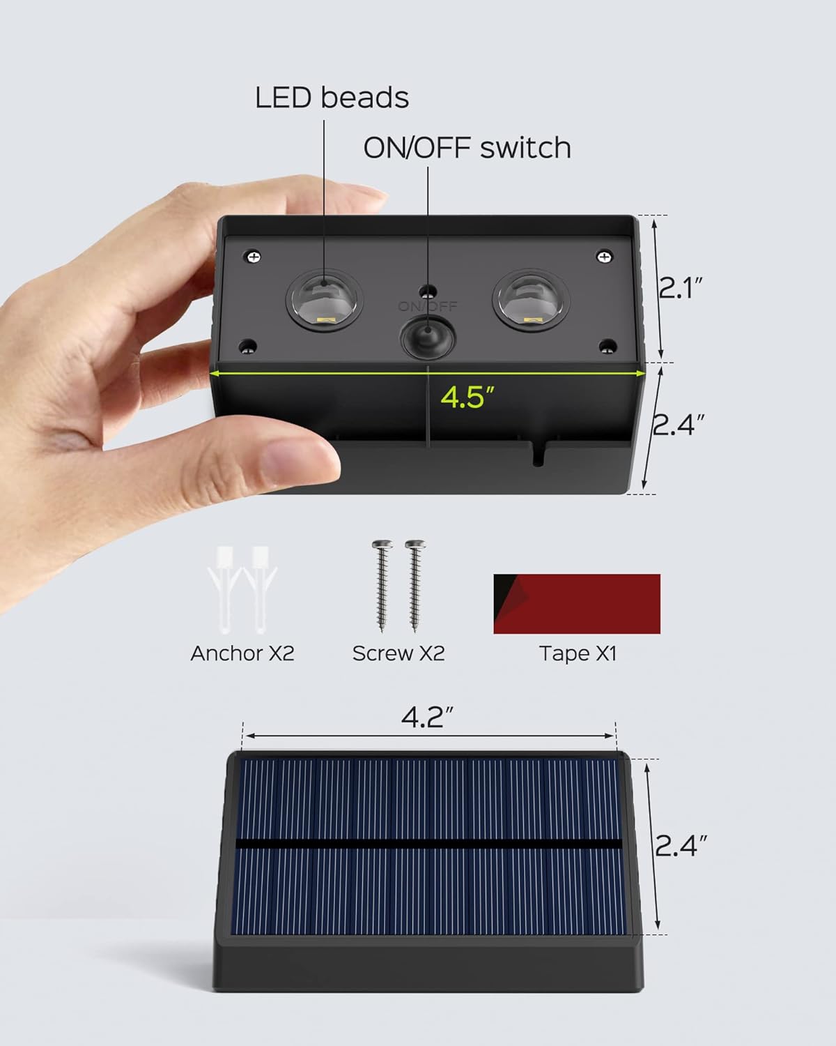 JACKYLED Paquete de 16 luces solares para valla, 50 lúmenes, luces solares súper brillantes para terraza, luces impermeables para exteriores, luces